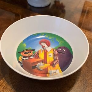 Ronald McDonald Grimace & Hamburgular Collectible cereal Bowl Vintage 1991